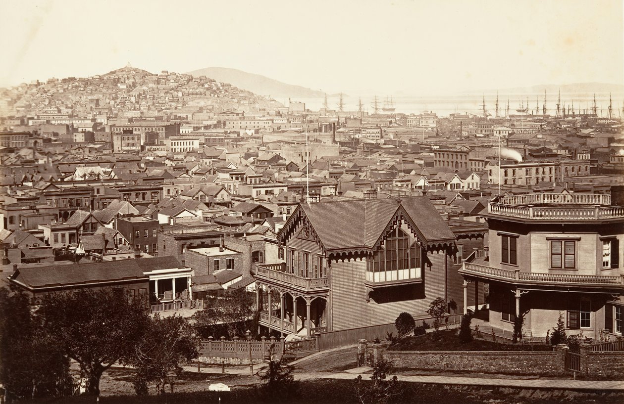 San Francisco, fra Rincon Hill, 1864, trykt ca. 1876. av Carleton Emmons Watkins
