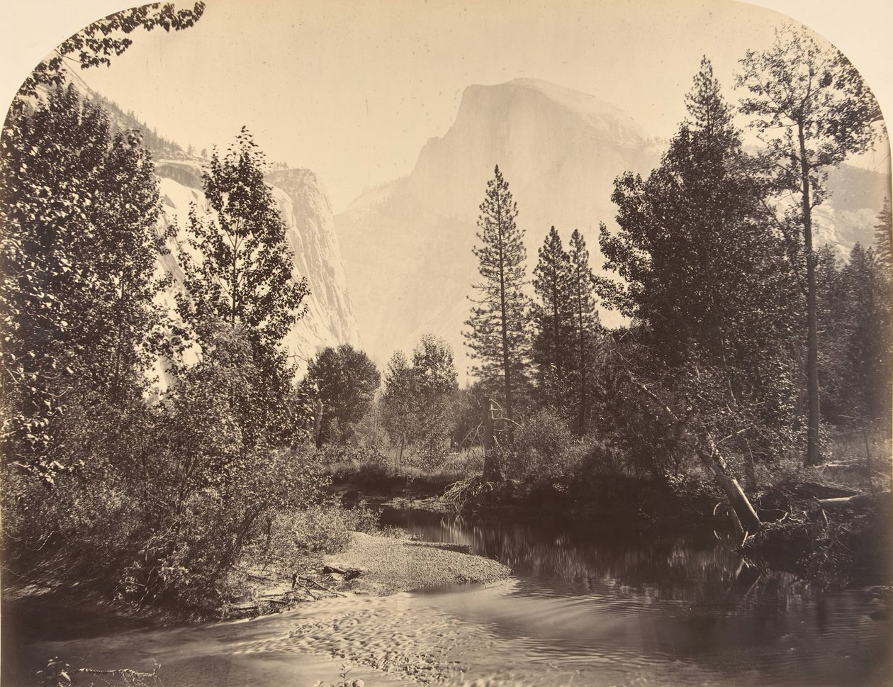 Tasayac, eller den halve kuppel, 4967 fot, 1861. av Carleton Emmons Watkins