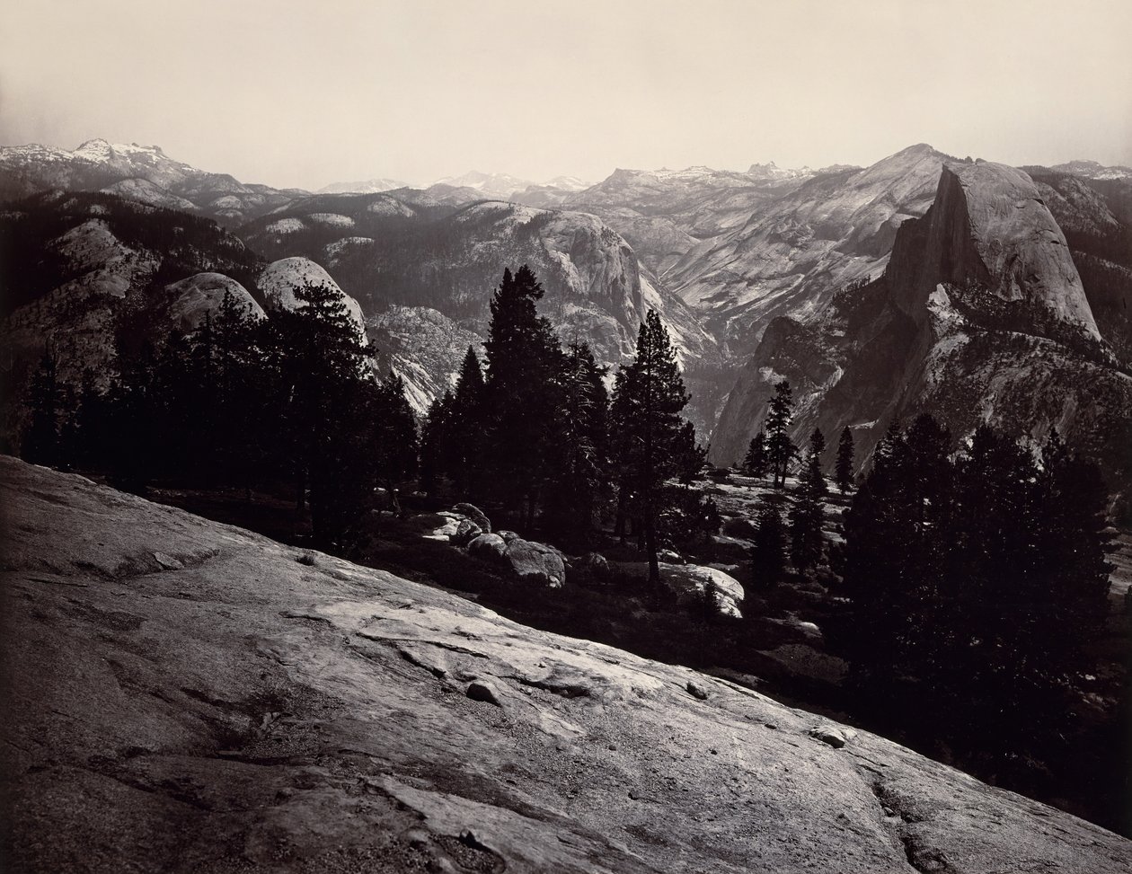 Utsikt fra Sentinel Dome, Yosemite, 1865-66. av Carleton Emmons Watkins