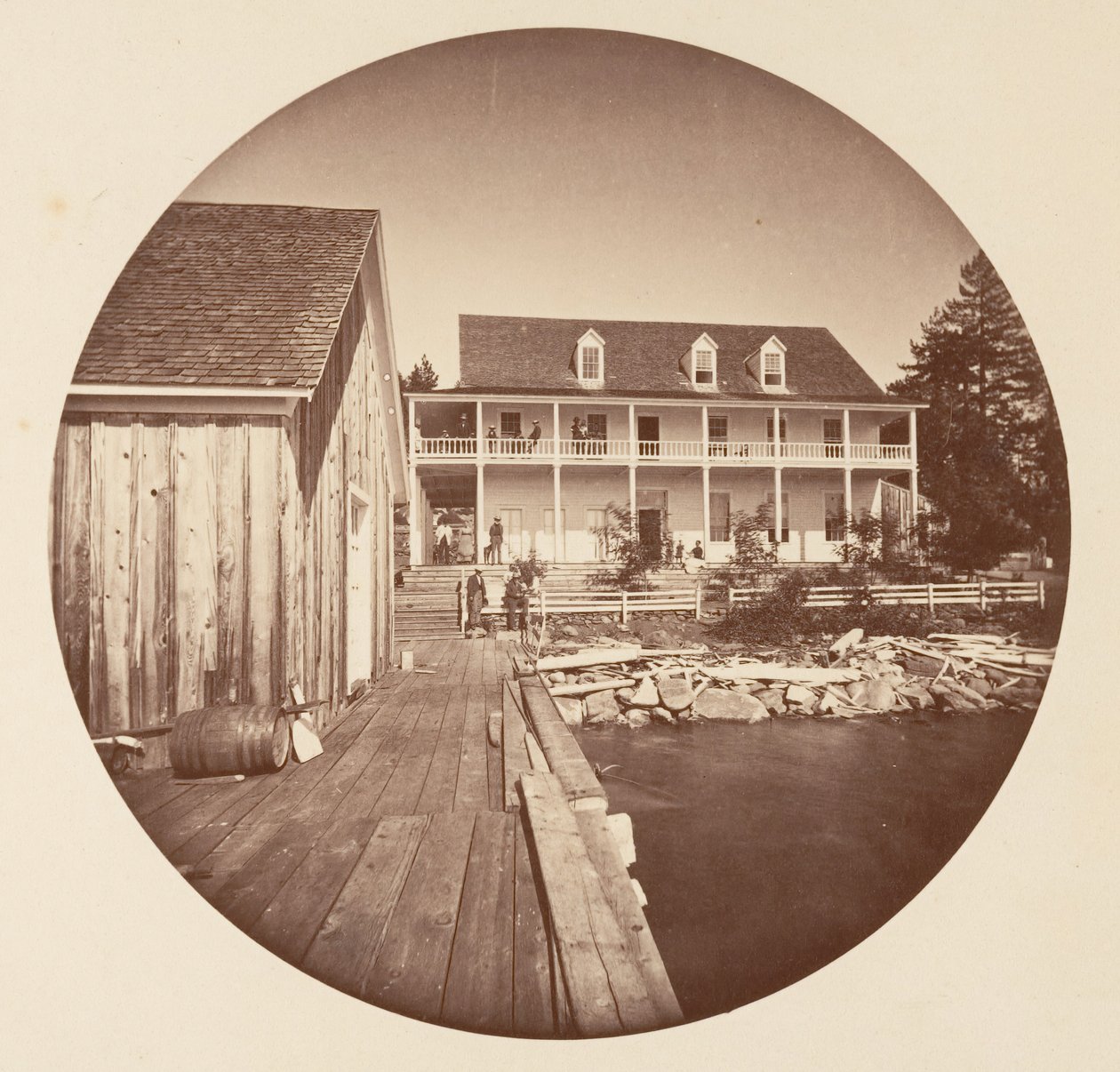 Warm Springs Hotel Lake Tahoe, ca. 1878. av Carleton Emmons Watkins
