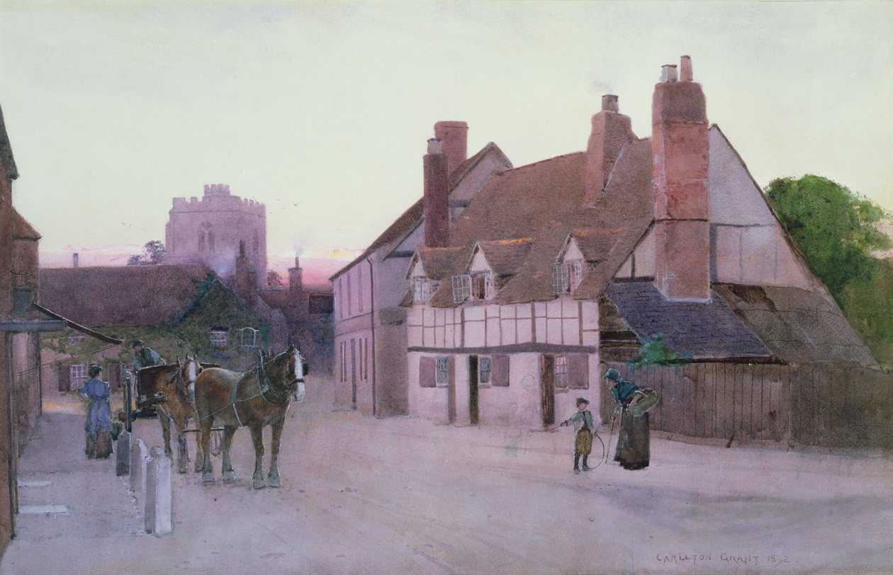 Twilight, Cookham, 1892 (wc på papir) av Carleton Grant