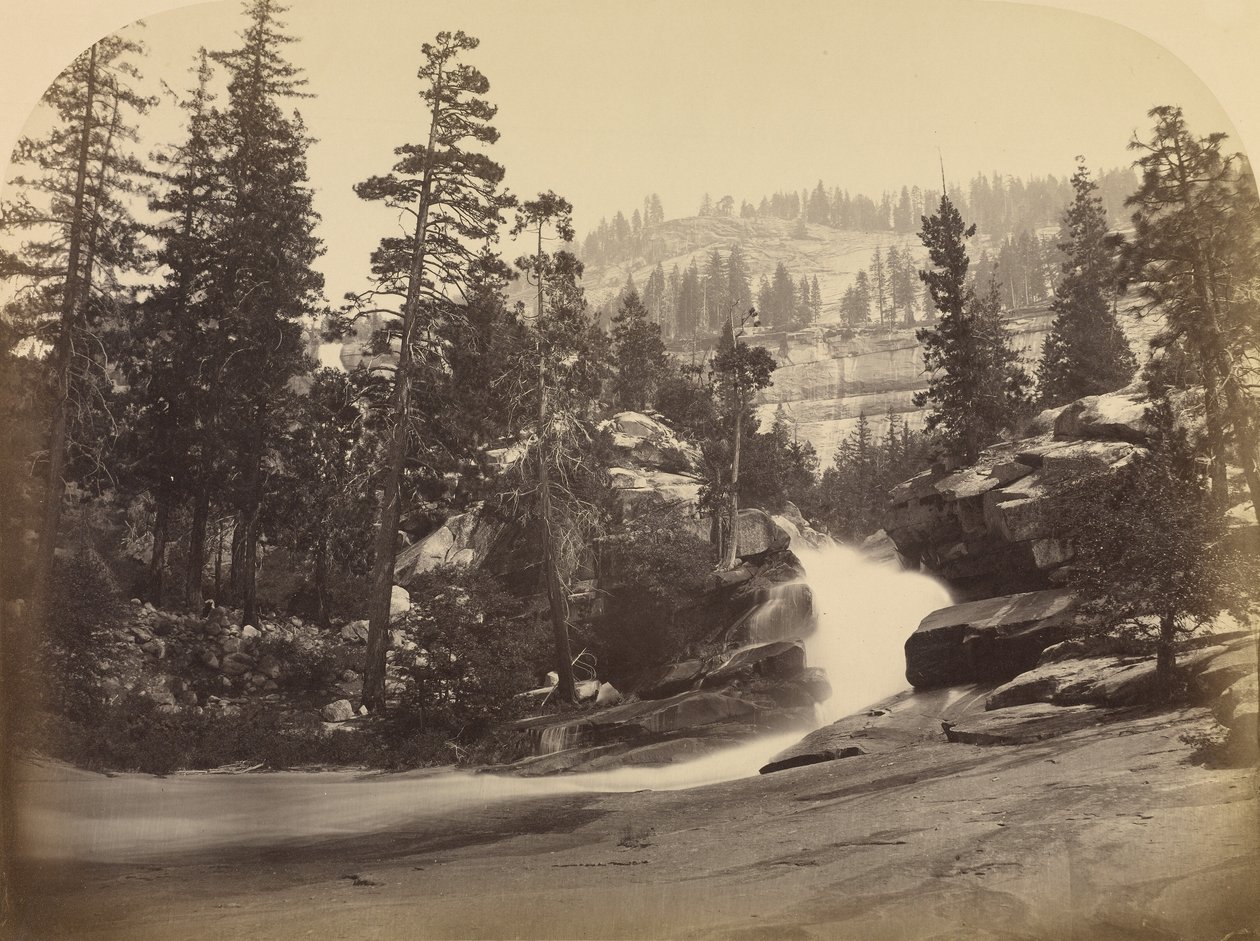 Foss - Nevada Fall - 700 fot, Yosemite av Carleton Watkins