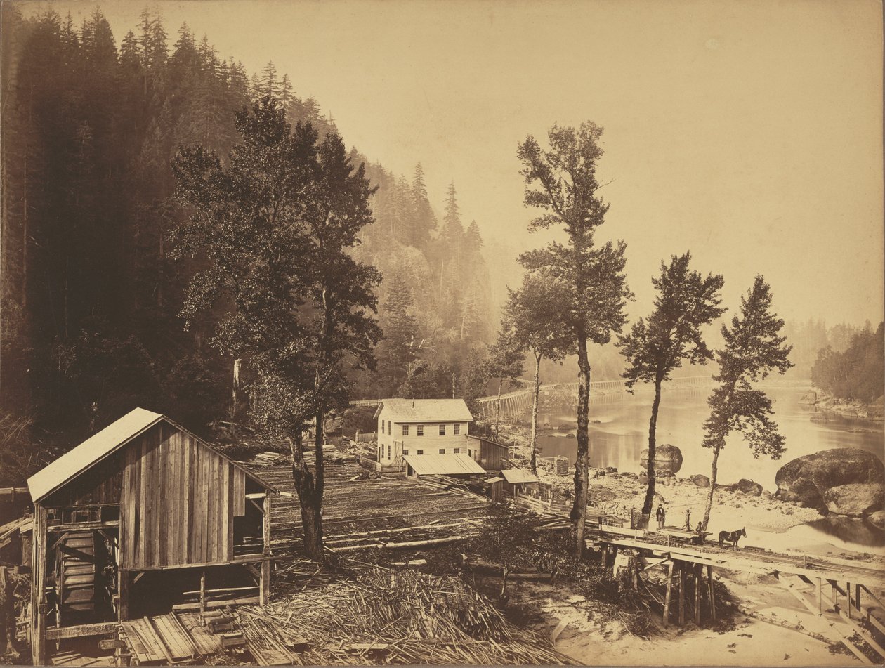 Eagle Creek, Columbia River av Carleton Watkins