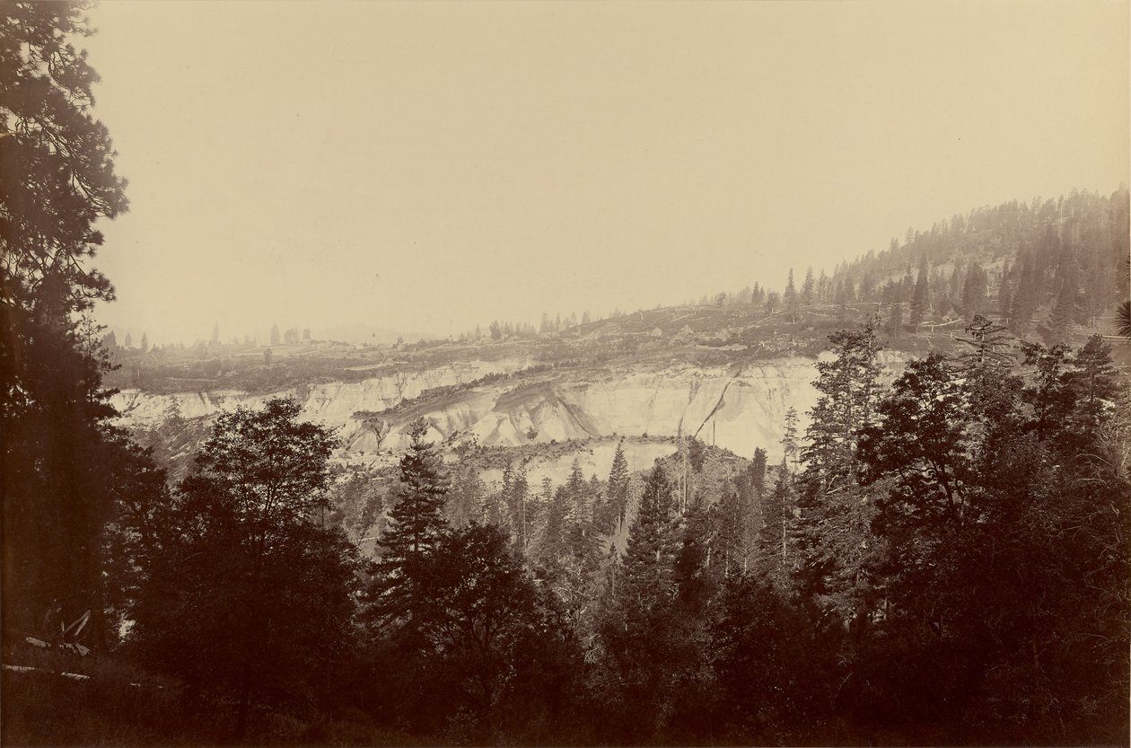 Oversiktsbilde, Relief Hill, Nevada, Co. av Carleton Watkins