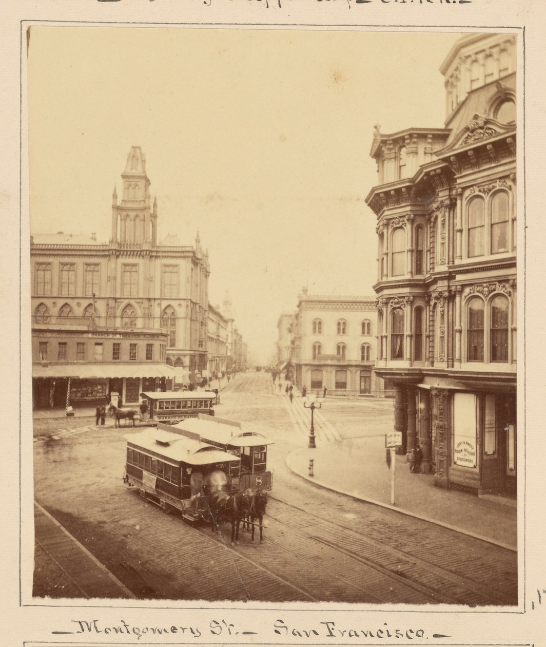 Montgomery Street sett fra Market Street, San Francisco av Carleton Watkins