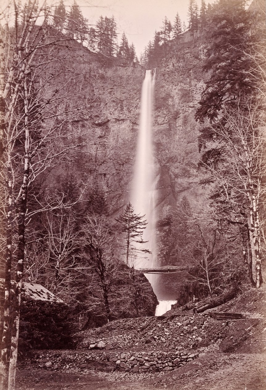 Multnomah-fallene, 700 fot, Oregon av Carleton Watkins