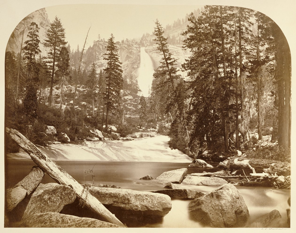 Nevadafossen - 700 fot, Yosemite av Carleton Watkins