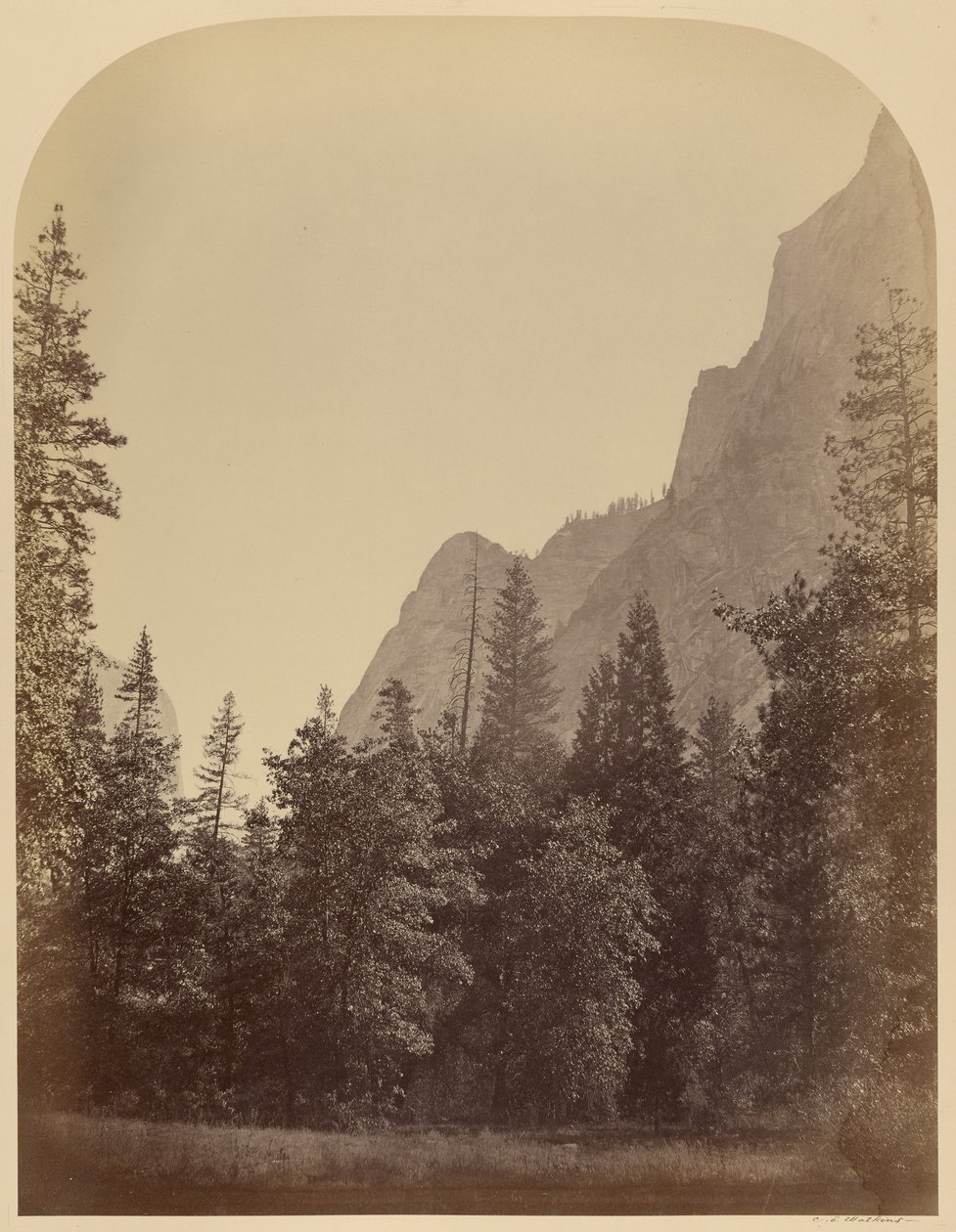 Konturutsikt over Half Dome - 4967 fot, Yo Semite av Carleton Watkins