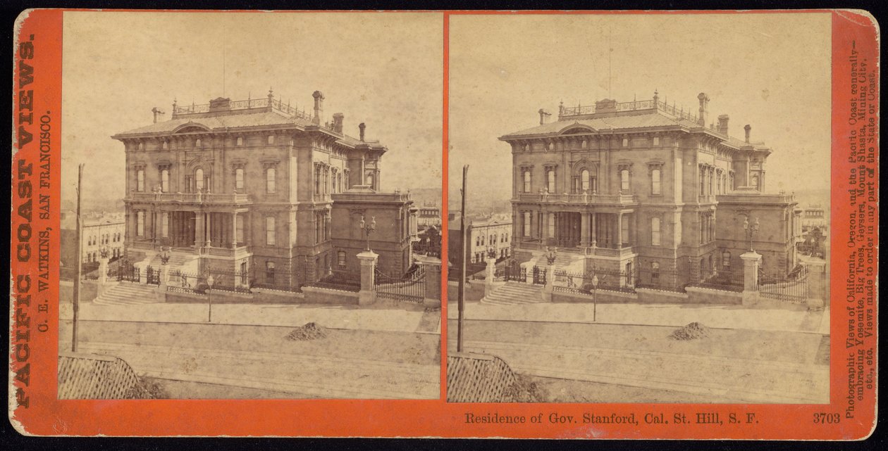 Residence of Gov. Stanford, Cal. St. Hill, S.F av Carleton Watkins