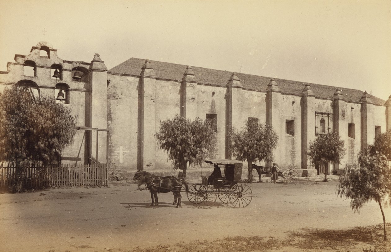 San Gabriel-misjonen, California av Carleton Watkins
