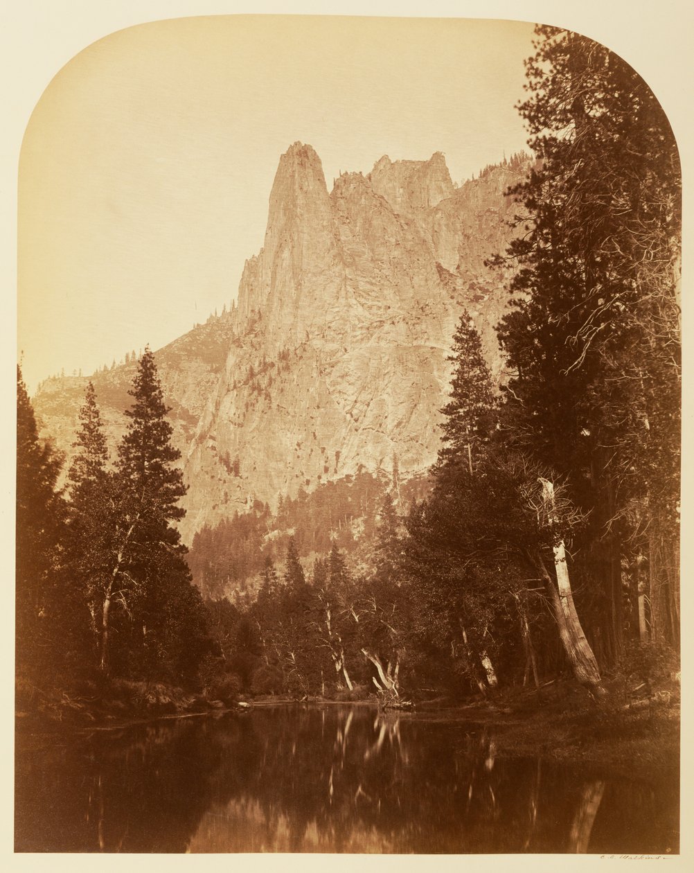 Vaktpost (utsikt over dalen), 3270 fot, Yosemite av Carleton Watkins