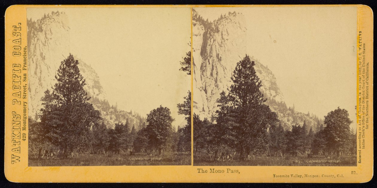 Mono Pass, Yosemite Valley, Mariposa County, Ca av Carleton Watkins