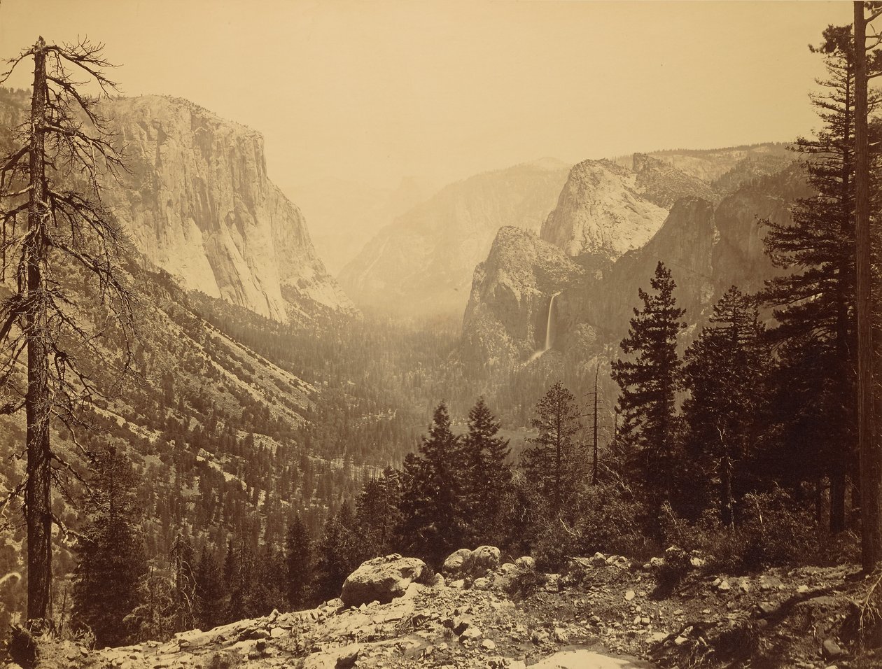 Yosemite-dalen fra Inspiration Point, Mariposa-stien / Oversiktsbilde av dalen fra Inspiration Point av Carleton Watkins