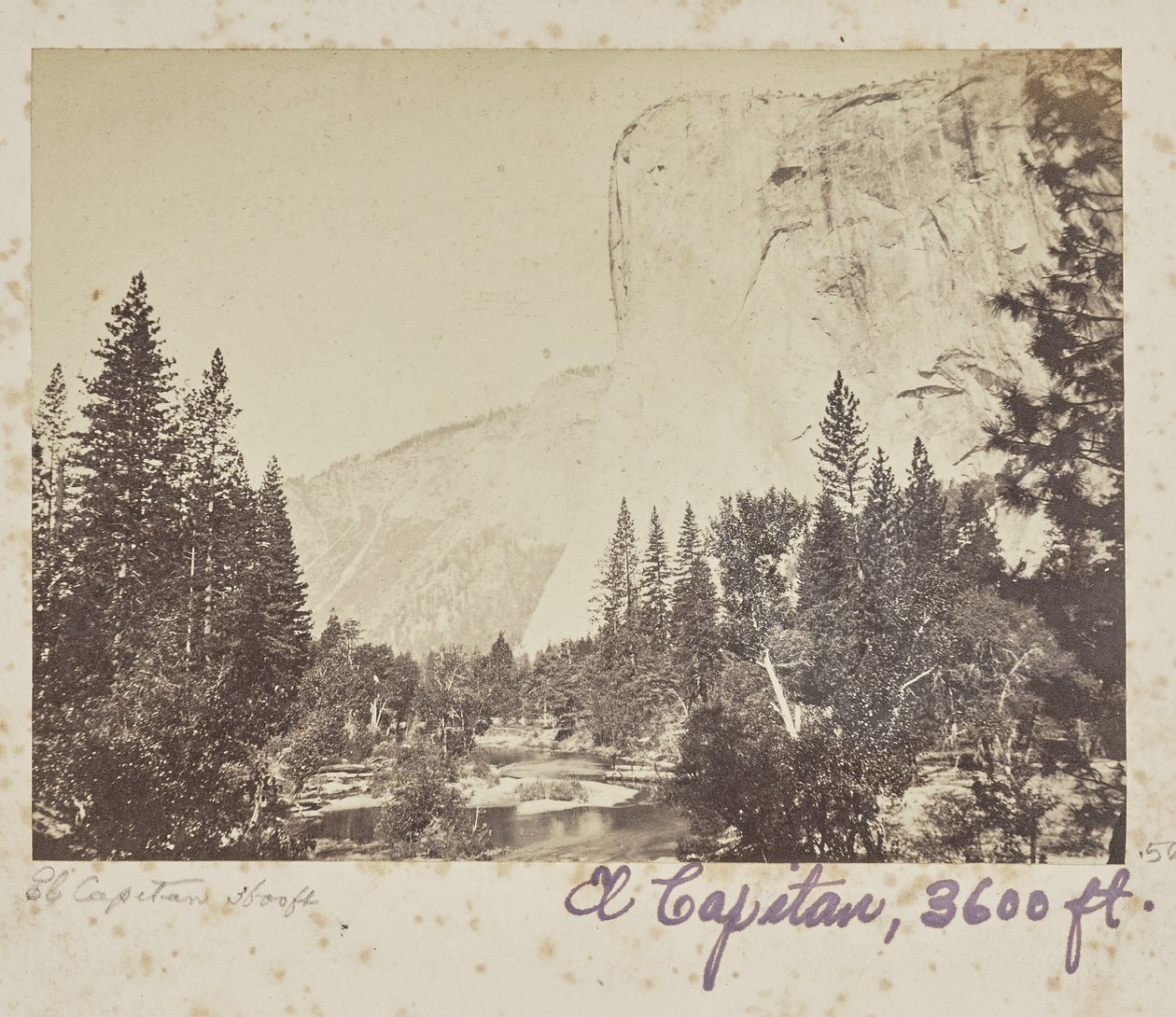 Tutocanula - El Capitan - 3600 fot, Yosemite Valley, Mariposa County, California (nr. 1010) av Carleton Watkins