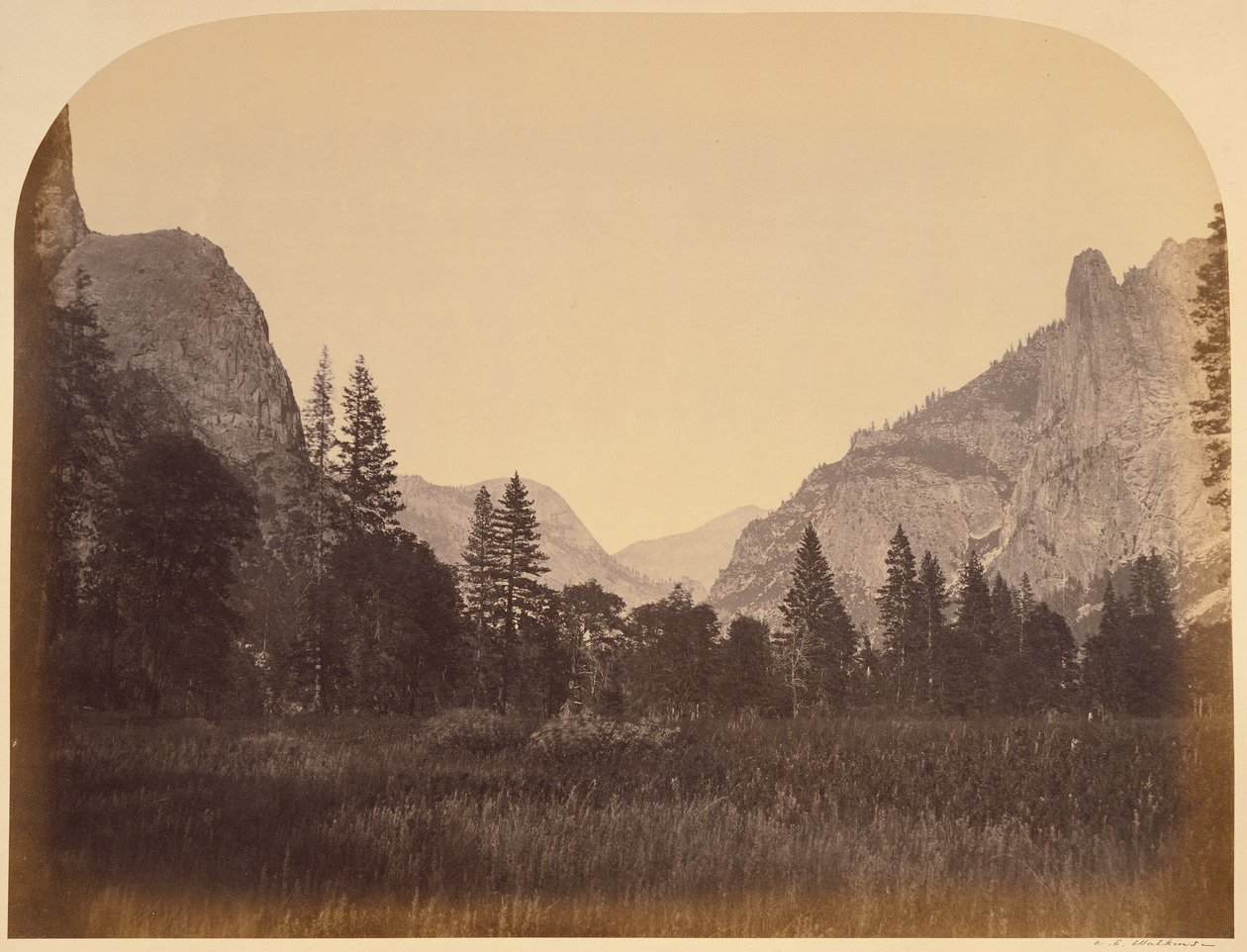 Opp gjennom dalen - Yosemite av Carleton Watkins