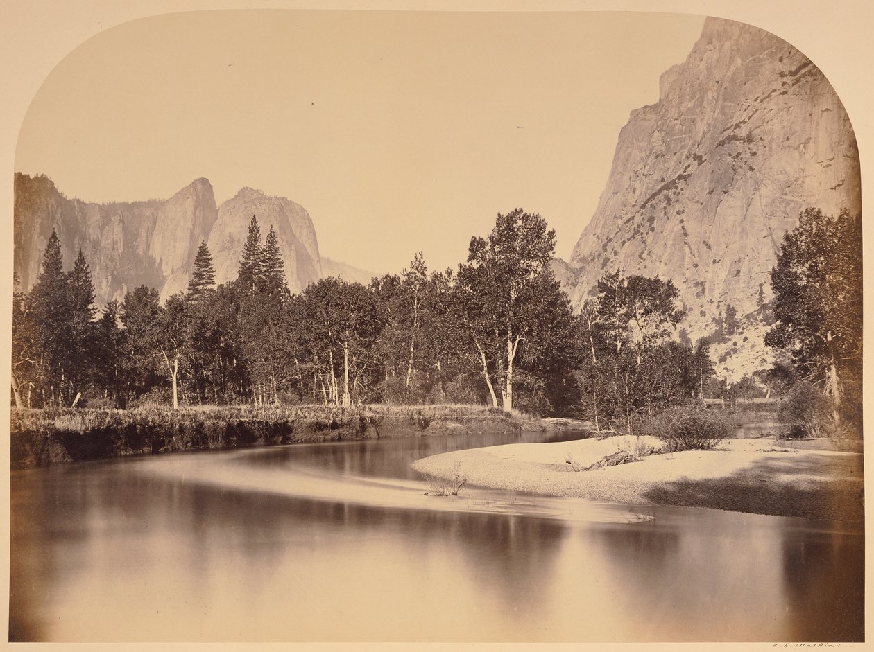Utsikt fra Camp Grove ned gjennom dalen - Yo Semite av Carleton Watkins