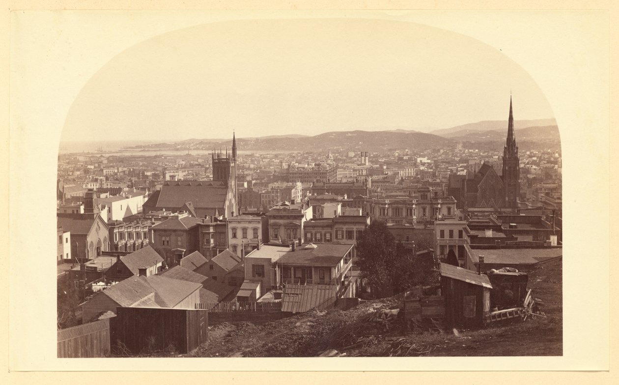 [Utsikt fra Chas. Crockers residens mot sør, S.F.] av Carleton Watkins