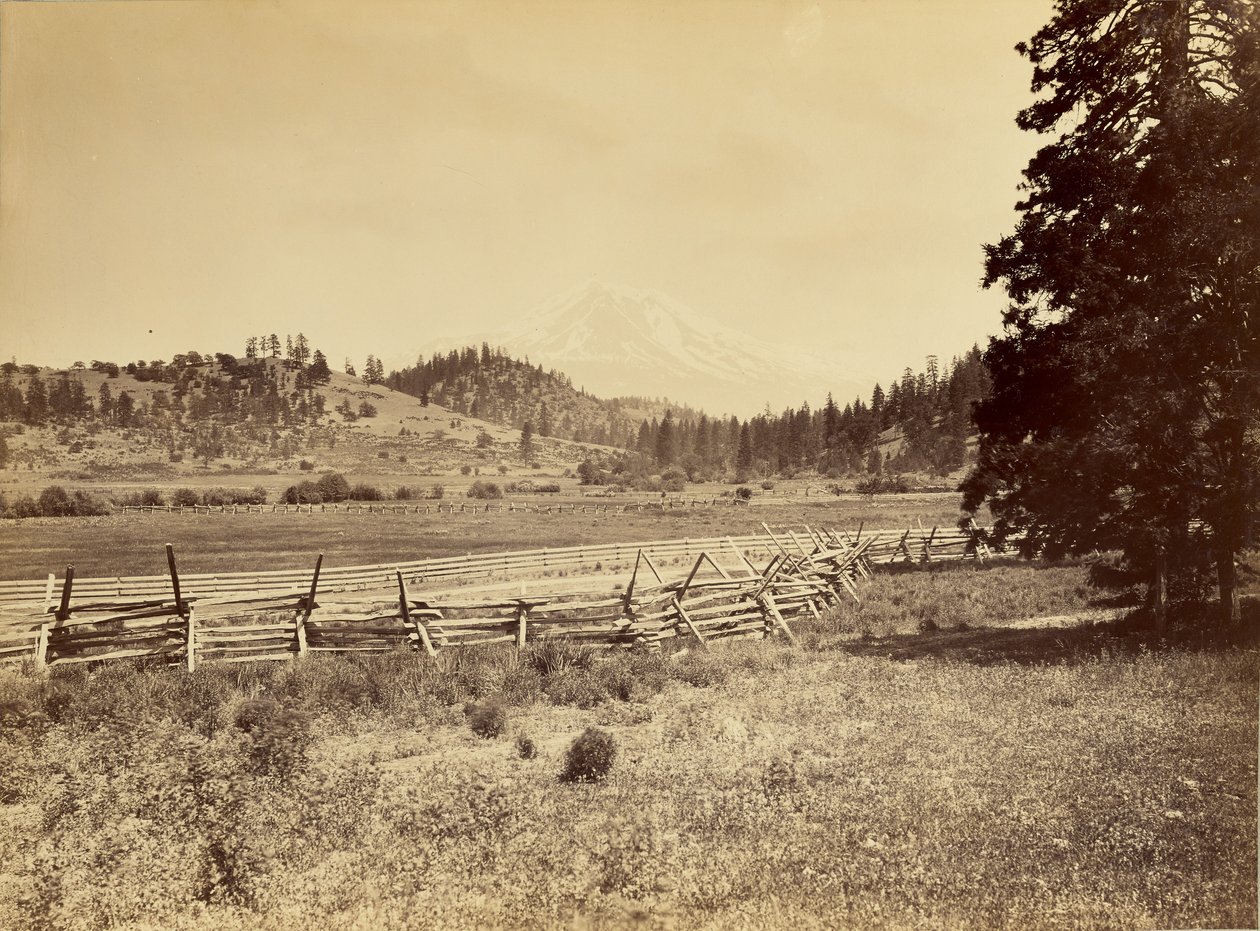 [Utsikt over Mount Shasta] av Carleton Watkins