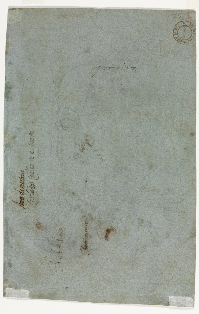 Skisse av et barnehode verso, ca. 1586. av Carletto Caliari
