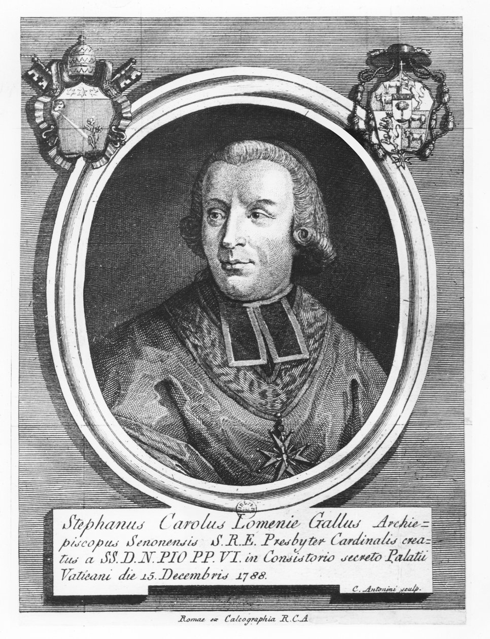 Étienne-Charles de Loménie de Brienne av Carlo Antonini