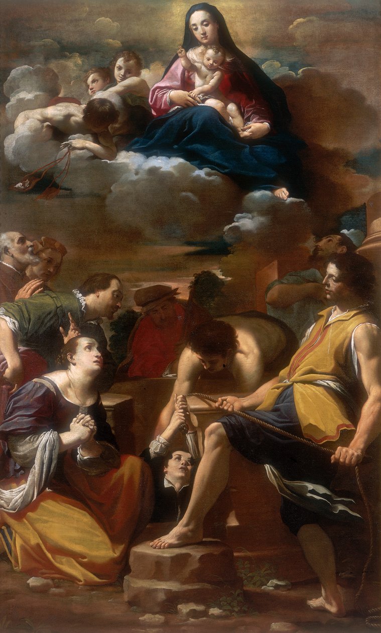 Miracle of Our Lady of Mount Carmel, verk av Carlo Bononi, konservert på Galleria Estense i Modena av Carlo Bononi
