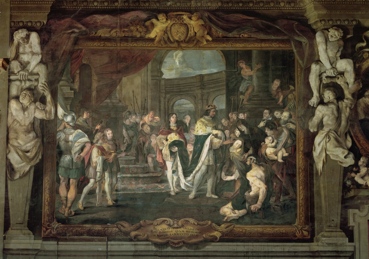Frans I (1494-1547) Rørende for kongens ondskap i Bologna av Carlo Cignani