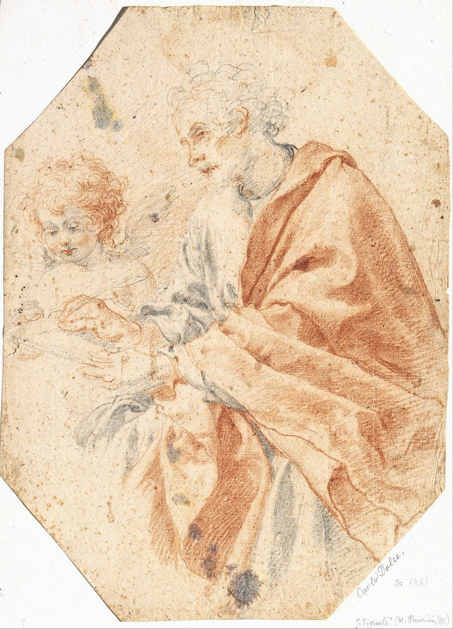 Studie av evangelisten Matteus og engelen av Carlo Dolci