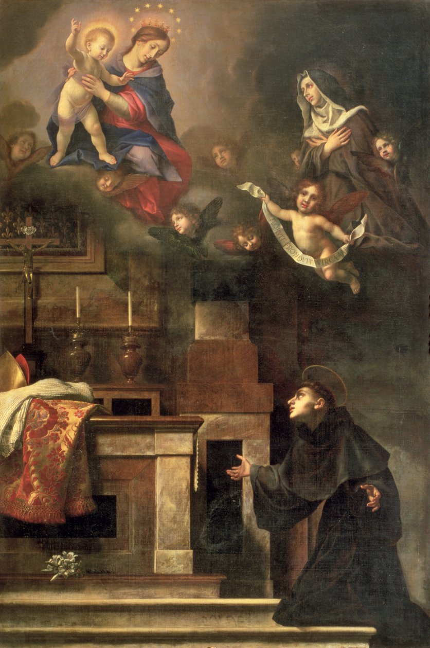 Jomfruen viser seg for St. Louis av Toulouse av Carlo Dolci