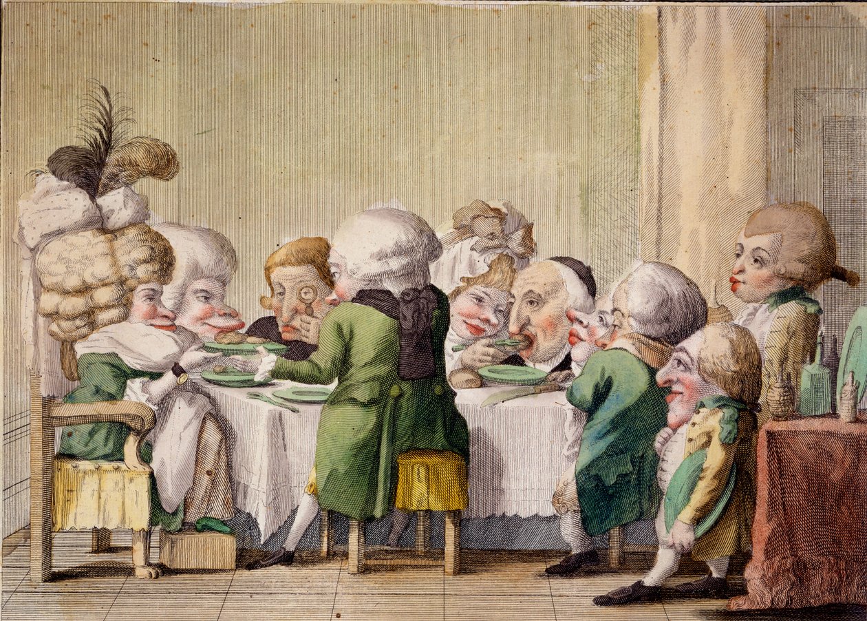 The Meal, ca. 1790 (håndfarget gravering) av Carlo Lasinio