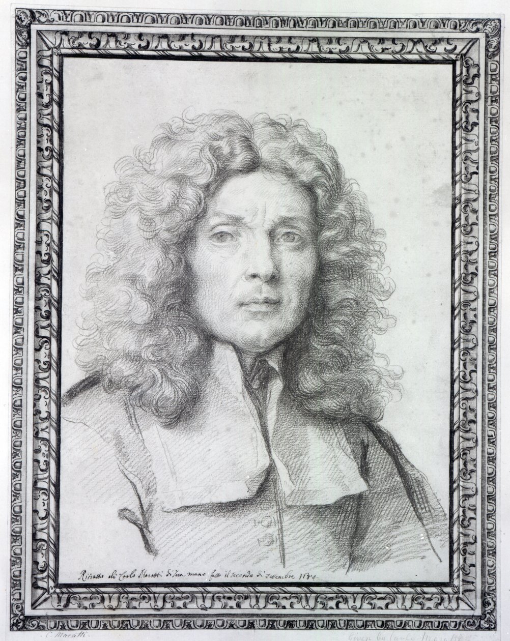 Selvportrett, 1684 (kritt på papir) av Carlo Maratta or Maratti