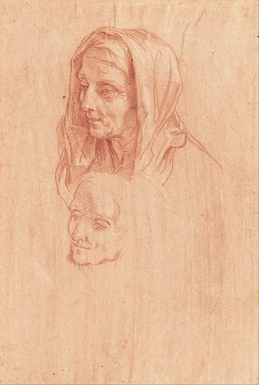 To studier for hodet til en gammel kvinne av Carlo Maratta or Maratti