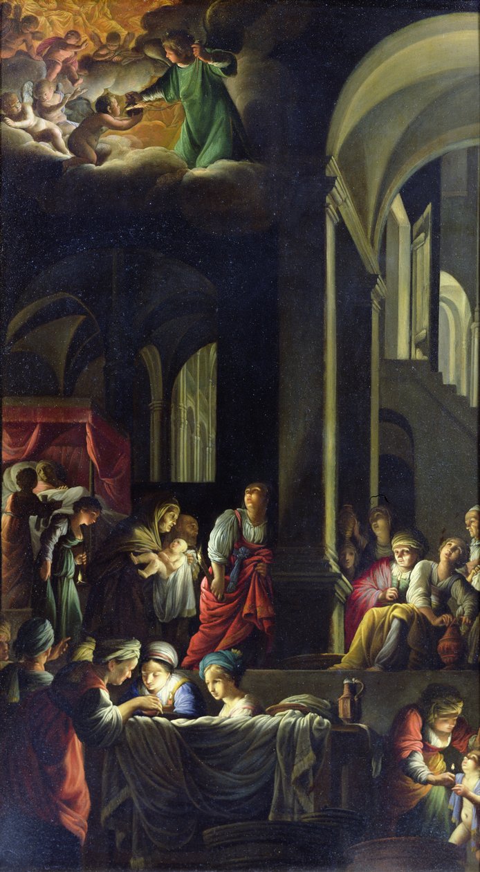 Jomfruens fødsel, ca. 1616-19 av Carlo Saraceni