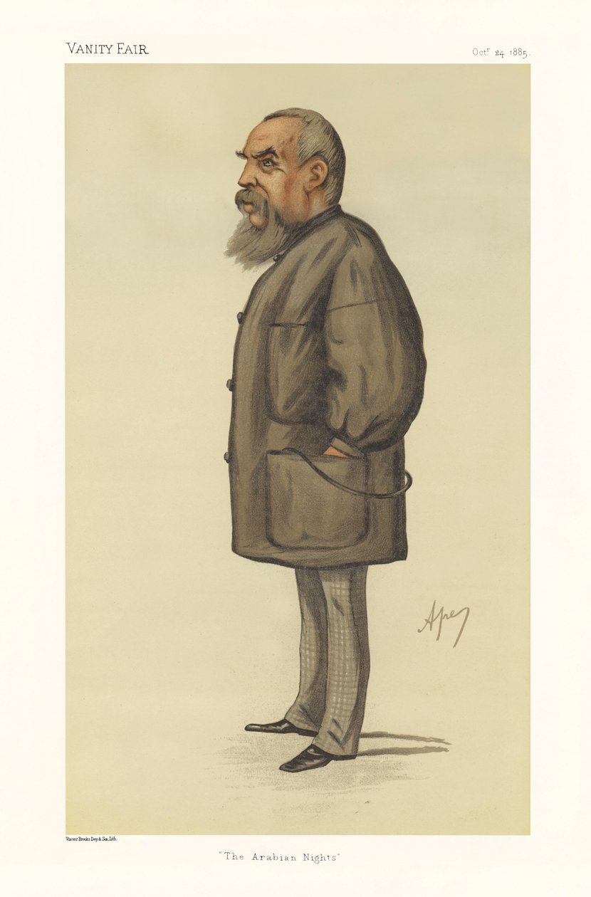 Kaptein Richard Francis Burton - portrett stående av Carlo (1839 89) Pellegrini