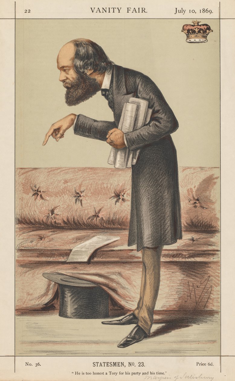 Vanity Fair: Statesman, nr. 23 Han er en for ærlig Tory for sitt parti og sin tid, 1869. av Carlo