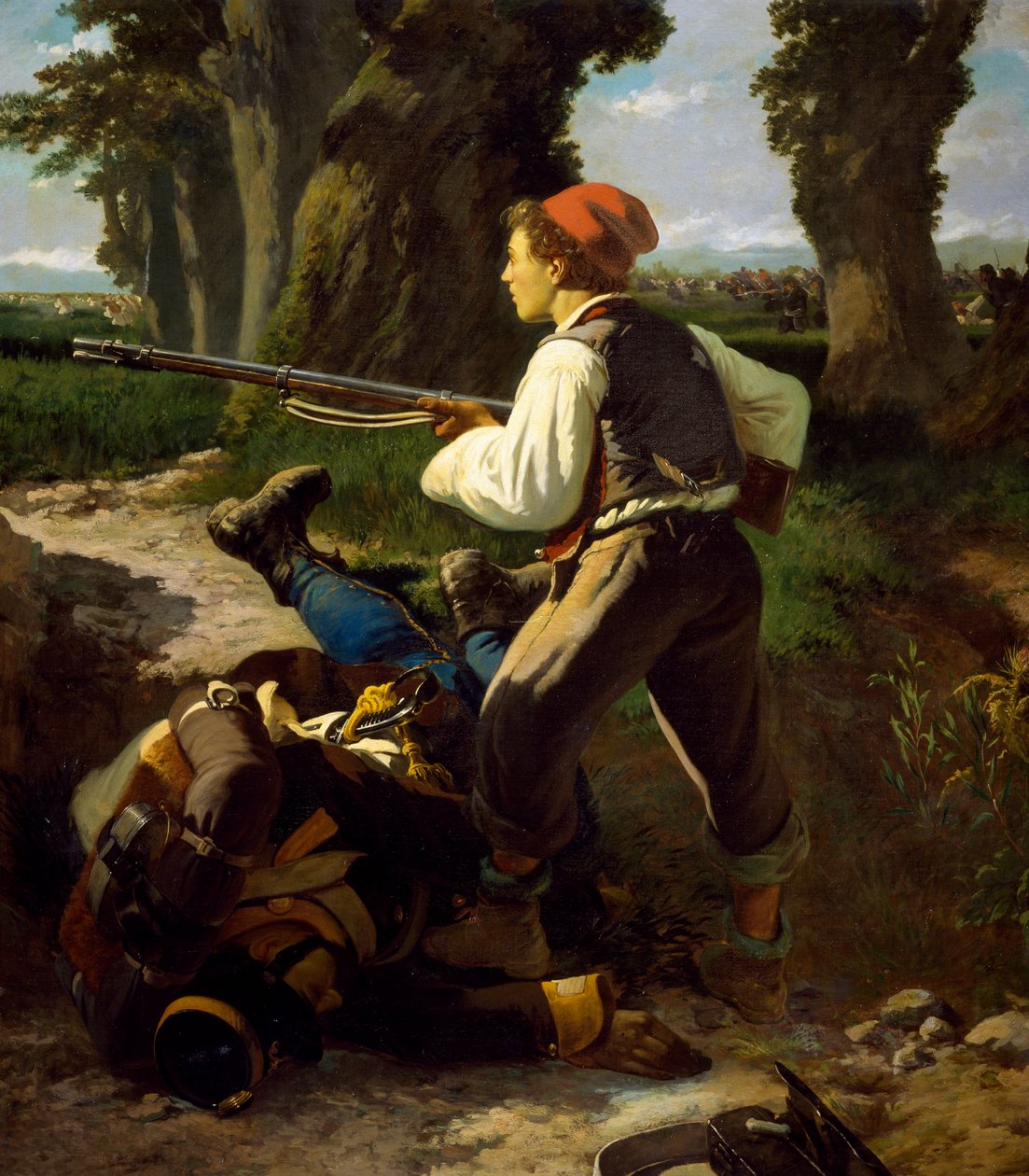 Pasquale Cova i slaget ved Varese, 26. mai 1859, av Carlo Ademollo (1825-1911) av Carlo Ademollo