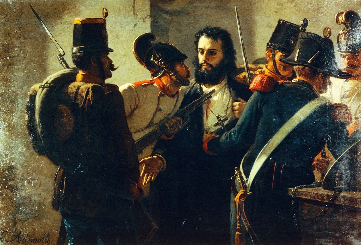 Ugo Bassi i Comacchio fengsel, av Carlo Ademollo (1825-1911) av Carlo Ademollo
