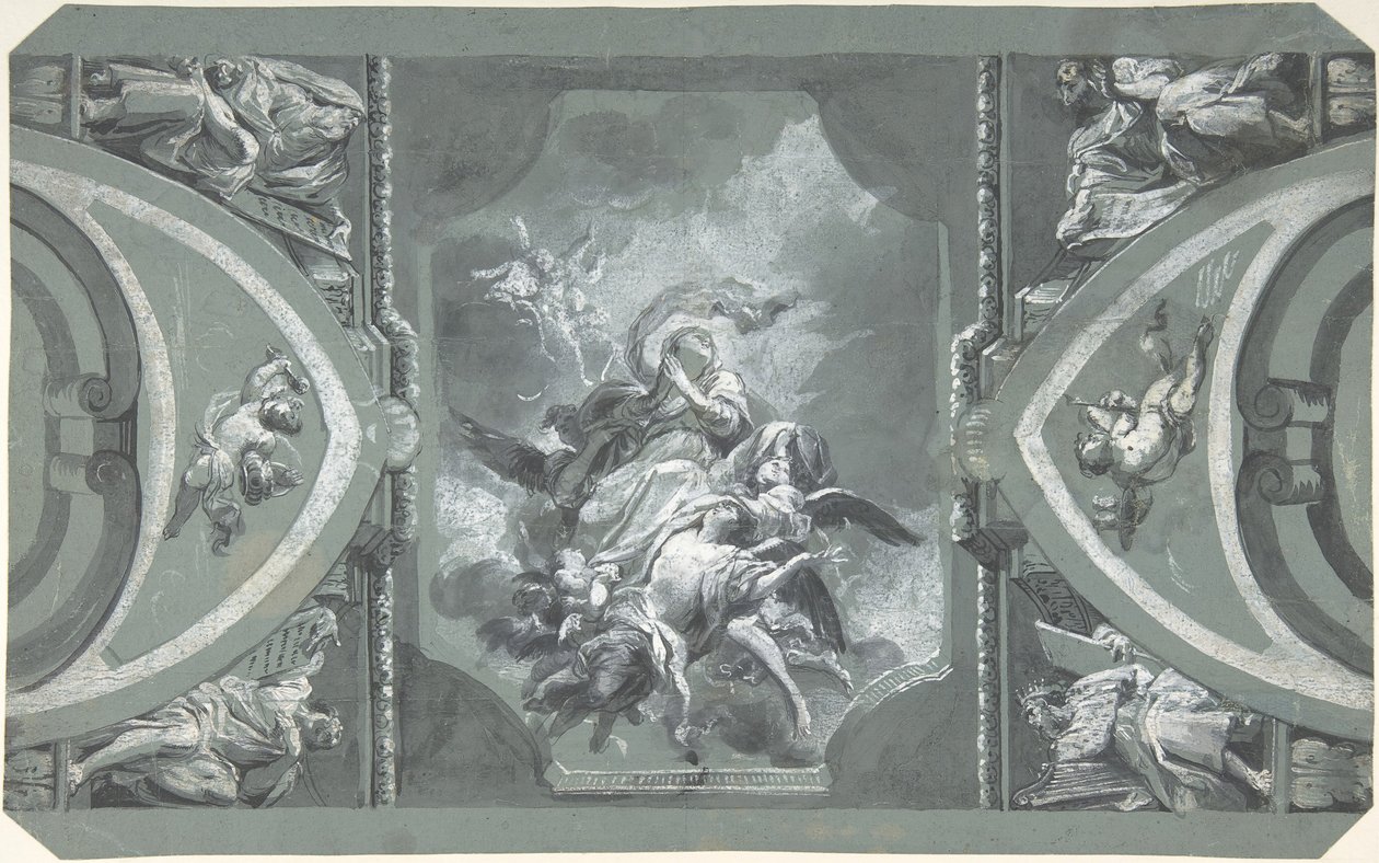 Studie for dekorasjon av et hvelv, 1754-1815. av Carlo Alberto Baratta