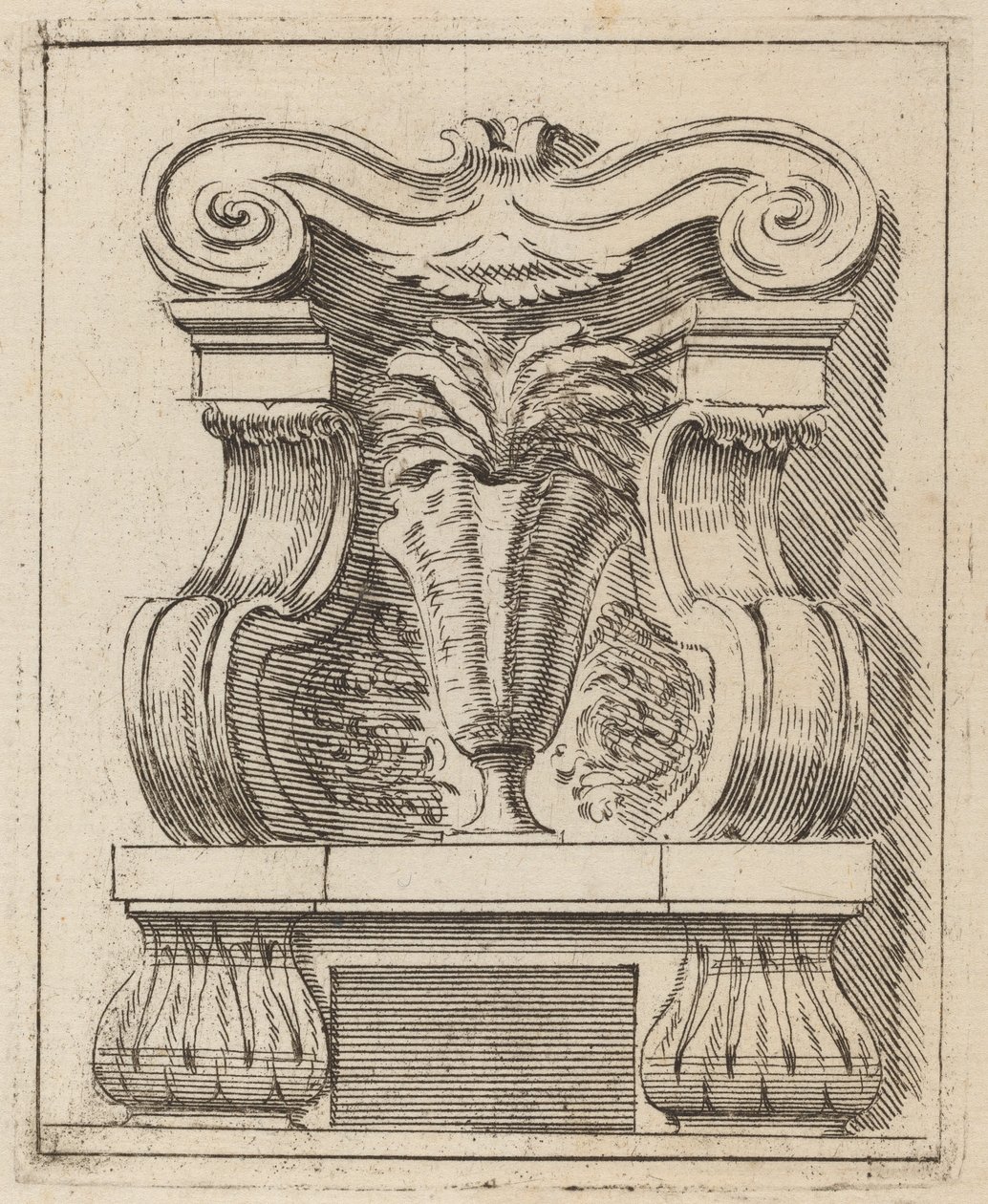 Arkitektonisk motiv med vase av Carlo Antonio Buffagnotti