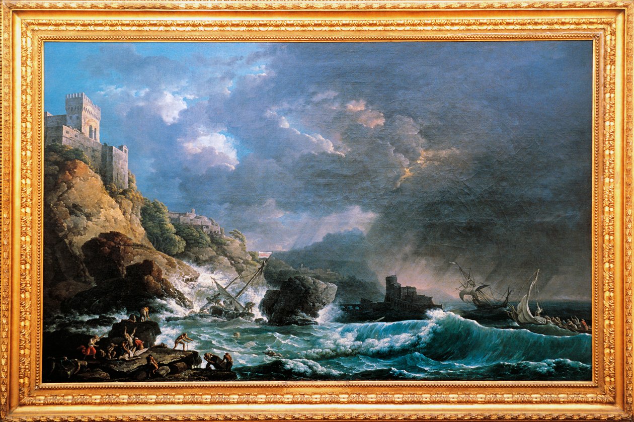 Forlis i Rocky Inlet, av Carlo Bonavia (aktiv 1755-1788), Italia av Carlo Bonaria or Bonavia