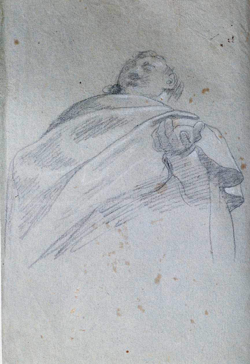 Byste av mannsdrapering Tegning i blekk og vask av Carlo Bononi (1569-1632) Paris fra 1600-tallet. Museet Louvre av Carlo Bononi