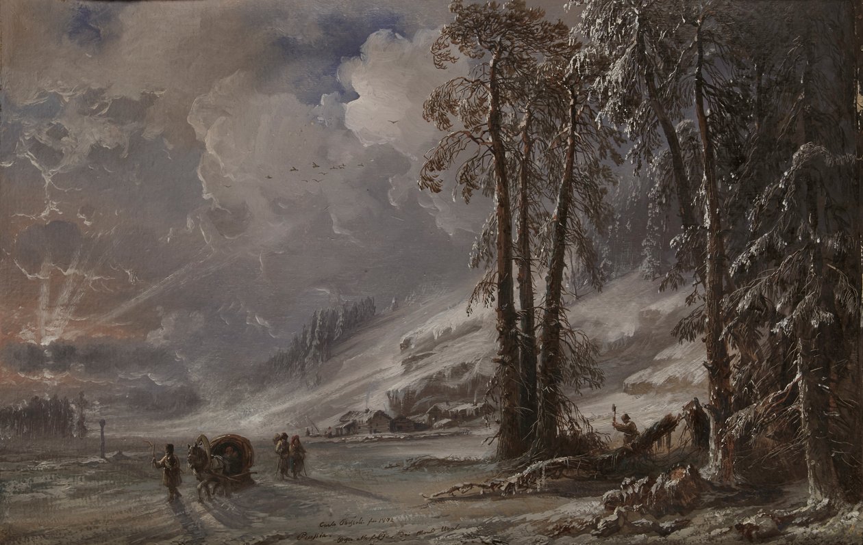 Skog ved foten av Uralfjellene, 1872. av Carlo Bossoli