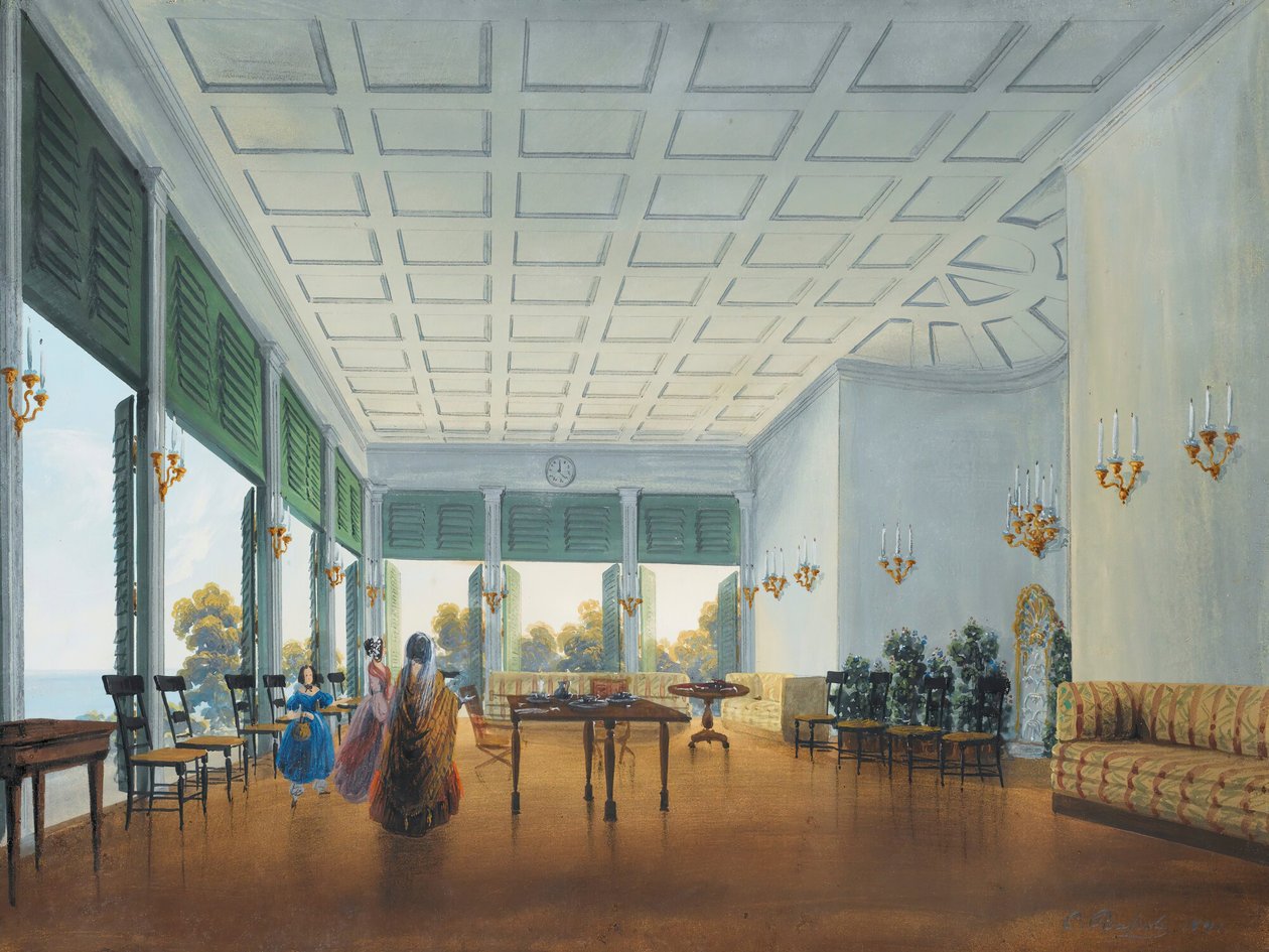 Interiør i Naryshkin-palasset i Miskhor, 1841-1842. av Carlo Bossoli