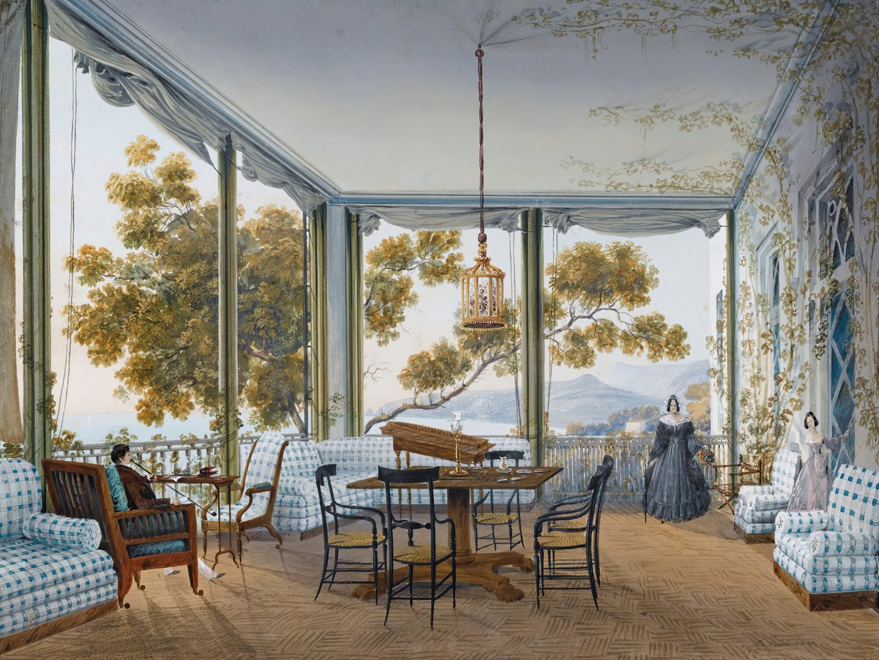 Interiør i Naryshkin-palasset i Miskhor, 1841-1842. av Carlo Bossoli