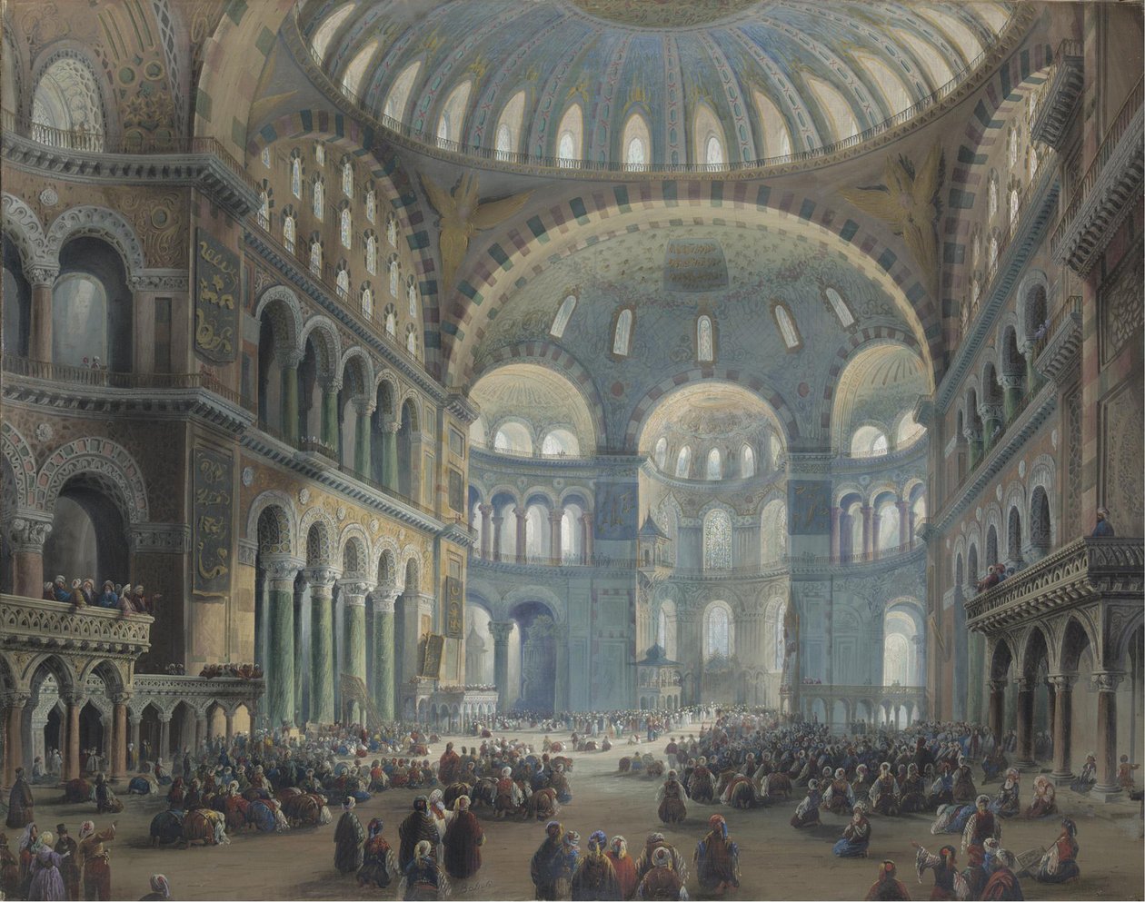 Interiør i Hagia Sophia i Konstantinopel av Carlo Bossoli