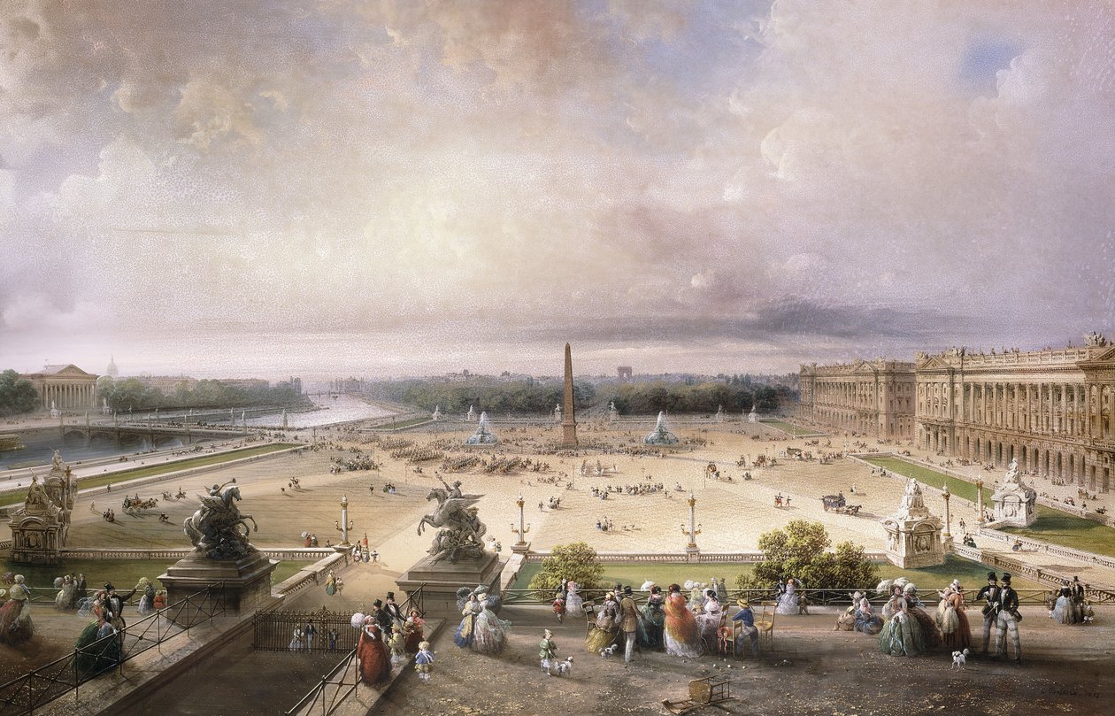 Place de la Concorde, Paris, 1853 av Carlo Bossoli