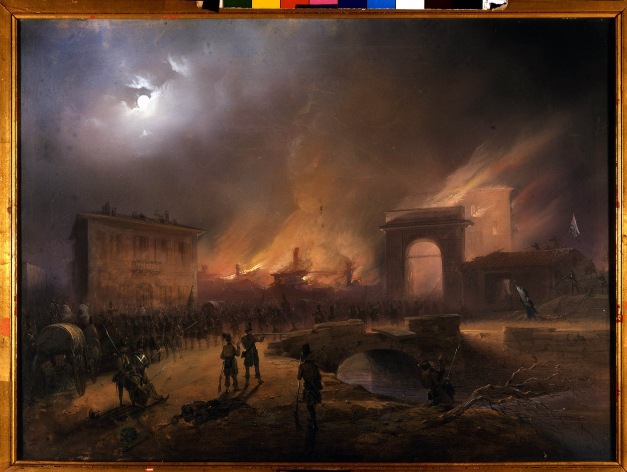 Risorgimento: The Five Days of Milan (Cinque giornate di Milano) (18.–22. mars 1848): dette er en av de første episodene av revolusjonene i 1848 (en del av den første italienske uavhengighetskrigen) som så fremveksten av milaneserne befolkningsopprører mot av Carlo Bossoli