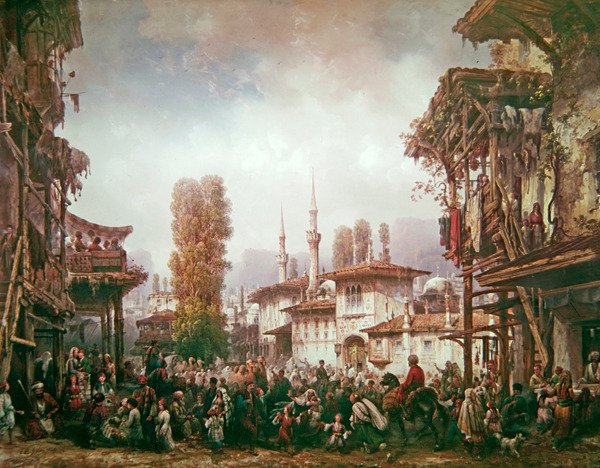 Gatebilde i Konstantinopel av Carlo Bossoli