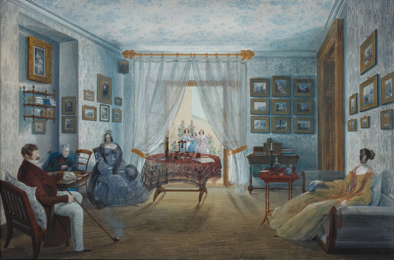 Salongen i Naryshkin-palasset i Miskhor, 1842 av Carlo Bossoli