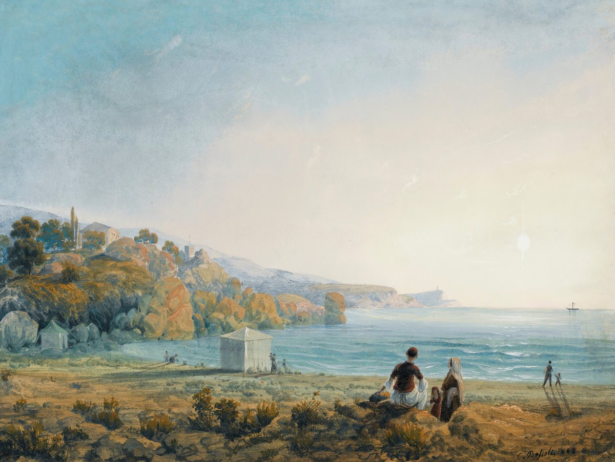 Utsikt over Miskhor på Krim, 1841-1842. av Carlo Bossoli