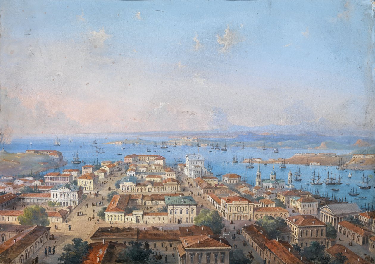 Utsikt over Sevastopol, 1860-1870-tallet av Carlo Bossoli